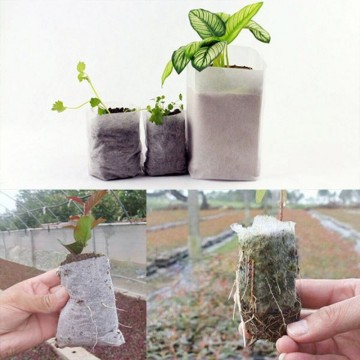 200pcs Biodegradable Non-woven Fabric Nursery Nutrition Bags Home Garden Plant Grow Bag Seedling Pots Greenhouse Planting Bags