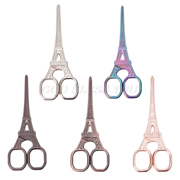 1PC Vintage Tailor Scissors Eiffel Tower Fabric Cutter Classic Craft Scissors Stainless steels Handicraft Drop Shipping