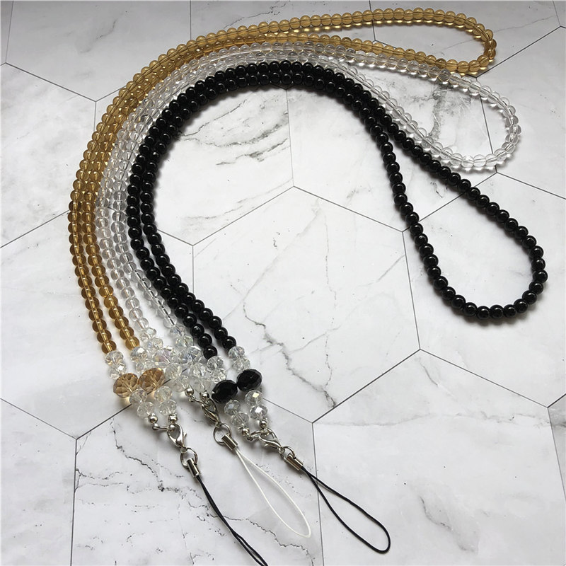 Bling Artificial Crystal Neck Necklace Strap Lanyard U Disk Work Card Mobile Cell Phone Chain Straps Keychain Phone Hang Rope