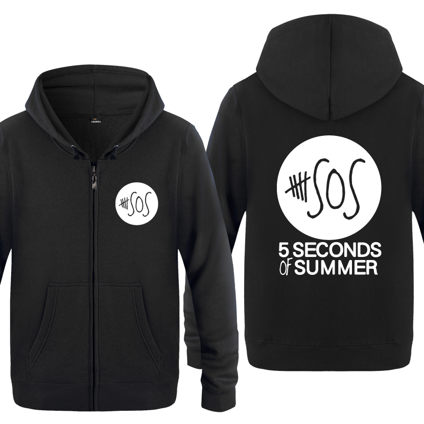 5 Seconds of Summer 5SOS Rock Band Hoodies Men 2020 Men's Fleece Zipper Cardigans Hooded Sweatshirts