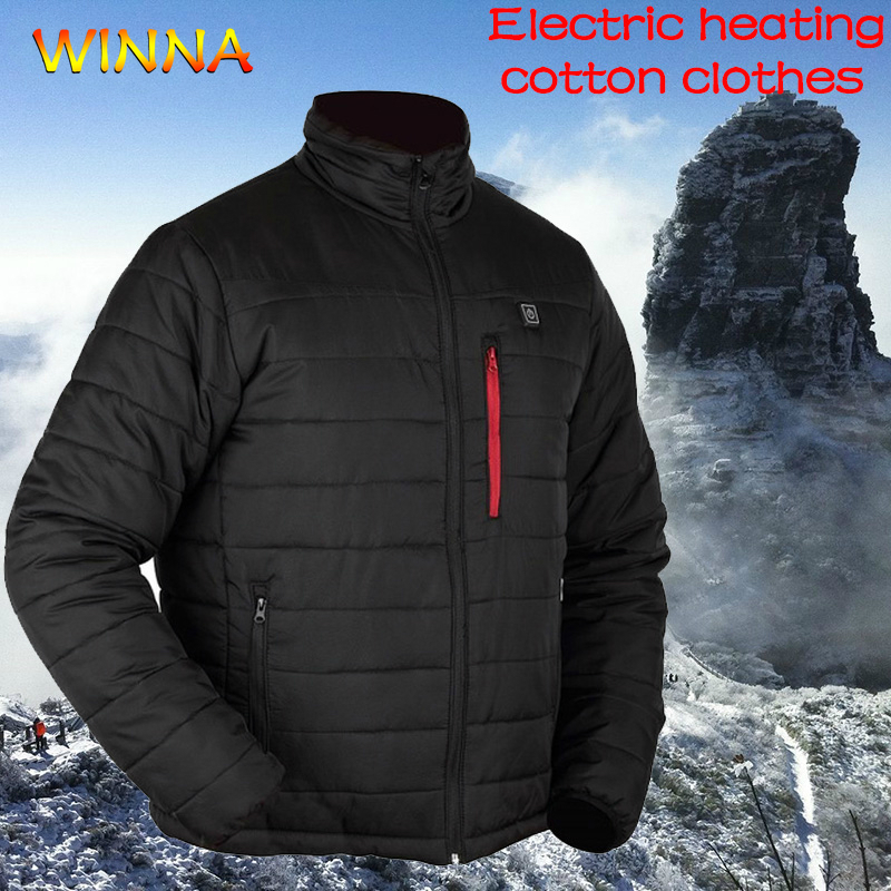 Winter Electric Heating Hunting Clothing with Three Modes Temperature Control for Men Fishing Hiking Thermal Heated Down & Parka