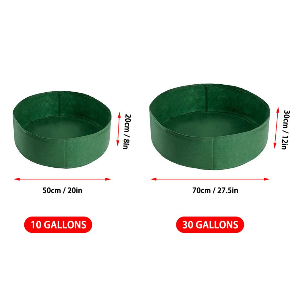 10/30 Gallon Fabric Grow Bags Breathable Pots Planter Root Pouchs Container Plant Smart Pots Garden Supplies