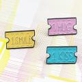 Tickets Enamel Pins 1 Hug 1 Smile 1 Kiss Brooches Cute Sweet Romantic Gifts For Girlfriend Lapel pins Badges For Lover