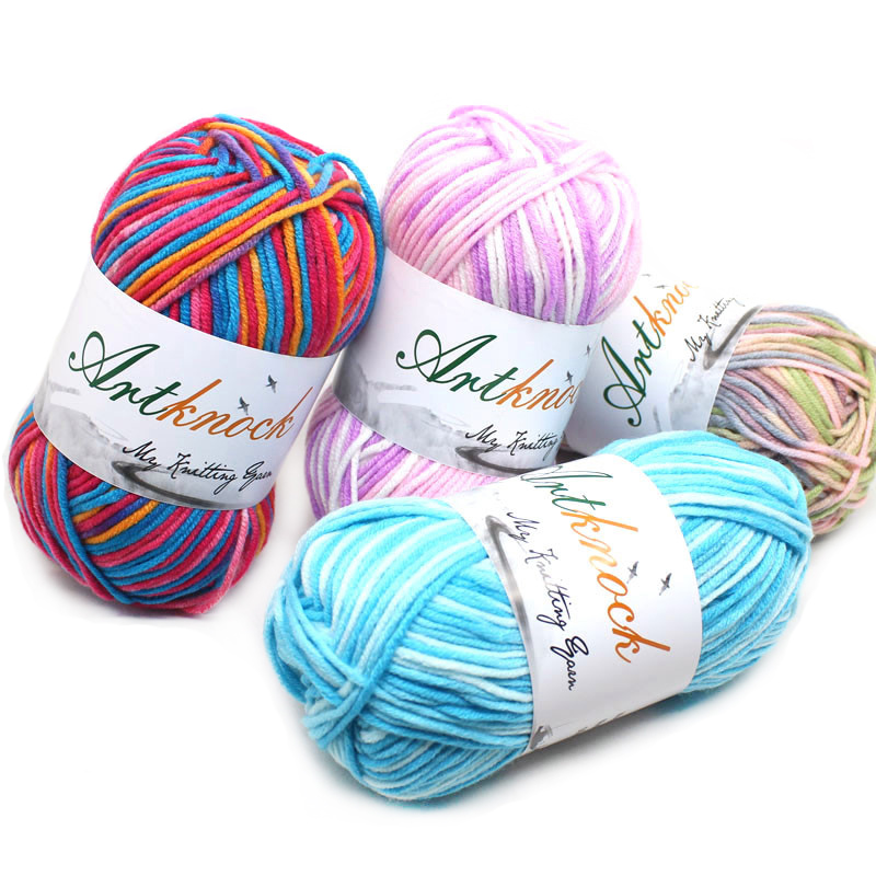 12Pcs Fancy Yarn Mix Colors Melange Thread Strings Cotton Blended Yarn Beautiful for Hand Knitting Sweater
