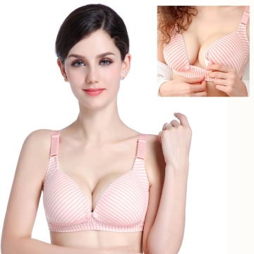 Cotton Maternity Nursing Bra Quick Release Breastfeeding Bra Front Buckle Feeding Bra