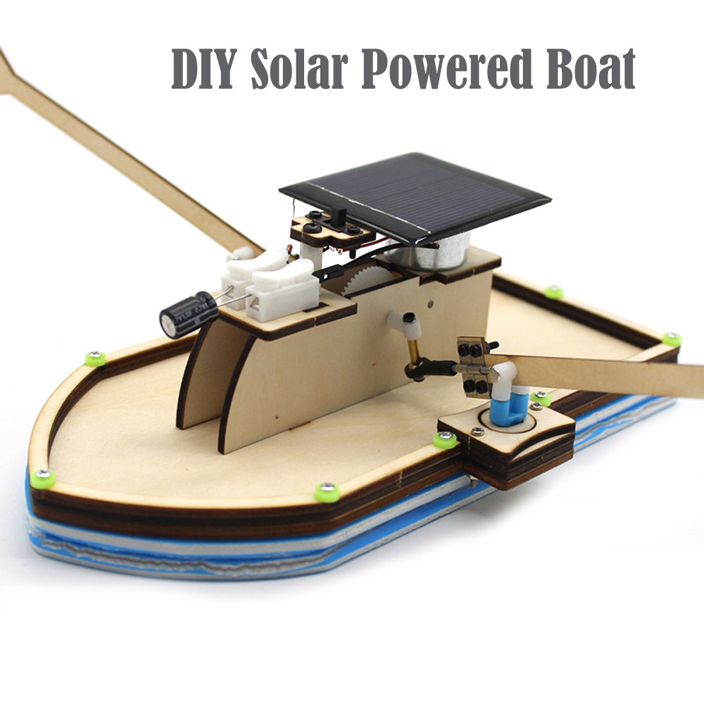 kids toys for boy girls energia solar toy car robot kiti Solar Powered Boat DIY Model Robot Boat Ship Puzzle Educational Toy Kit