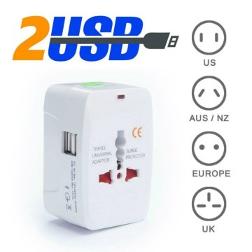 Option 2 USB Charging Port All in One Universal Worldwide Travel Wall Charger AC Power AU UK US EU Plug Adapter Adaptor