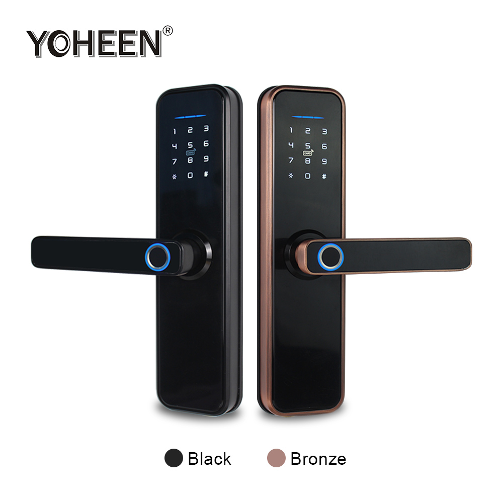 YOHEEN TTlock App Bluetooth Wifi Biometric Fingerprint Door lock Electronic Digital Smart Lock work with Alexa