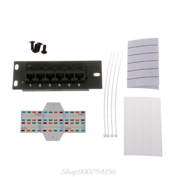 6 Port CAT5 CAT5E Patch Panel RJ45 Networking Wall Mount Rack Mount Bracket S02 20 Dropship