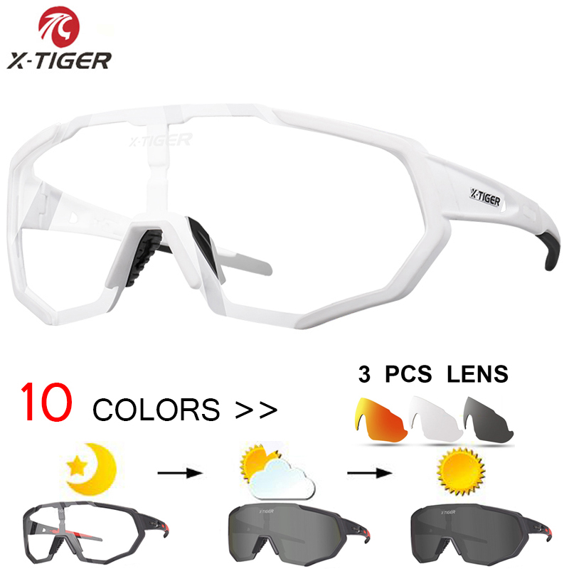 X-TIGER Photochromic Polarized Cycling Glasses Sport Eyewear Bicycle Glass MTB Bike Bicycle Riding Fishing Cycling Sunglasses