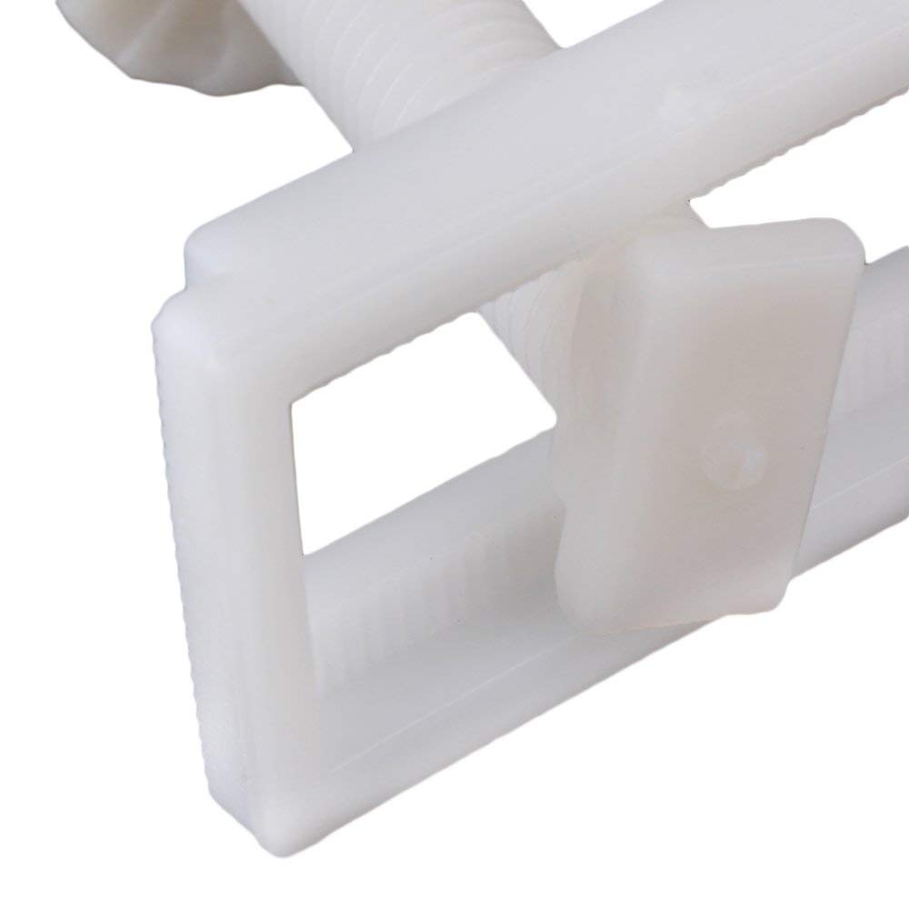 4Pcs White Plastic Toilet Seat Cover Hinge Blind Hole Rectangular Nut Screws