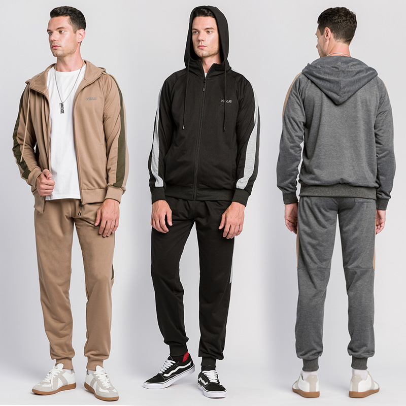 Autumn Winter Casual Fashion Hooded Sweater Suit Men Running Fitness Set Sport Gym Suit Training Wear Jogging Clothing Tracksuit