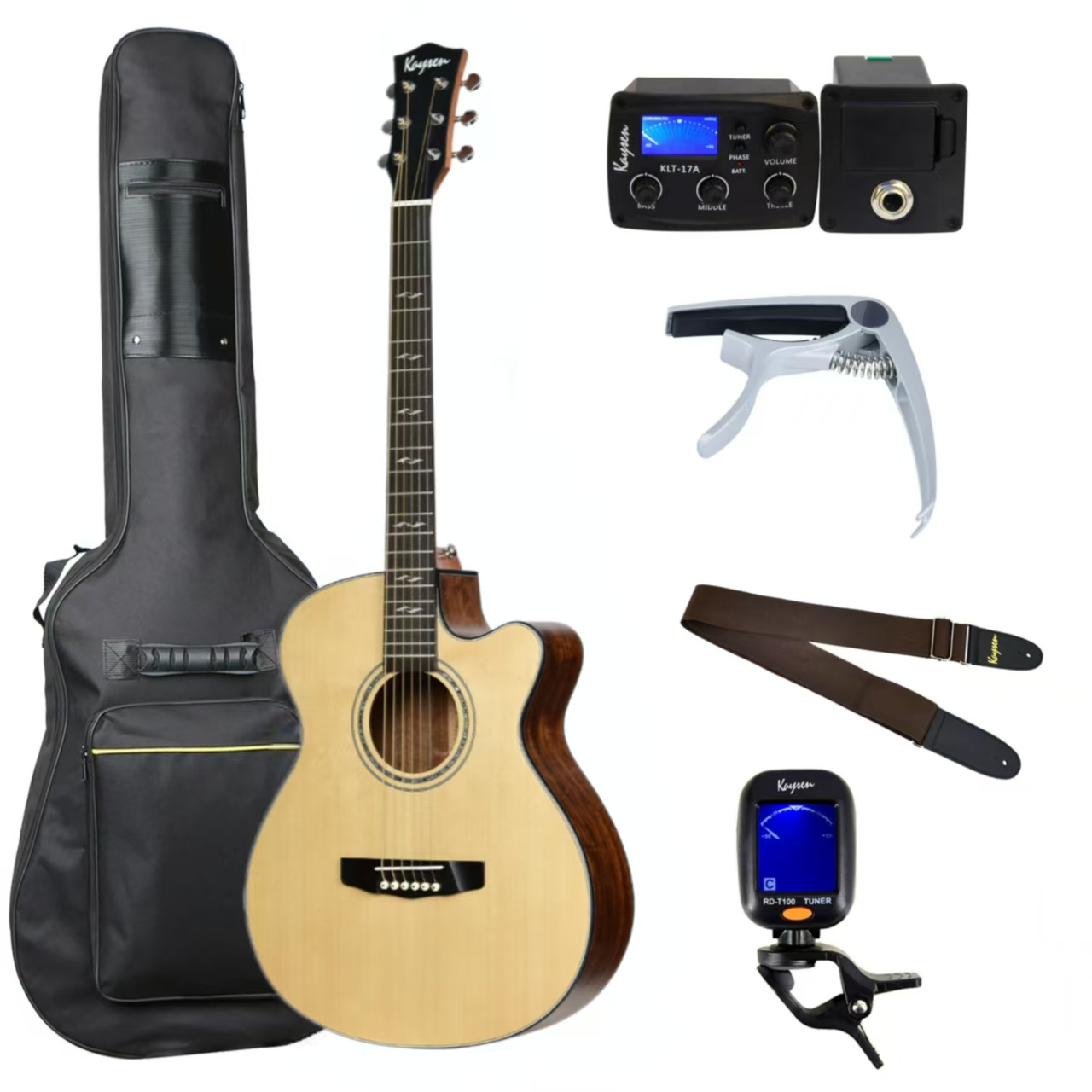 Kaysen 41 inch solid top acoustic guitar (4)