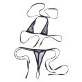 Sexy Womens Lingerie Set Erotic Sheer Mesh Extreme Micro Bikini Underwear Femme Halter Mini Bra Top with G-String Tangas Thong