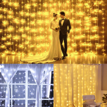 3×3M Led Curtain Holiday Lights EU 220V Light Decoration Led Fairy Lights Light Curtain Wedding Lights New Year Garland