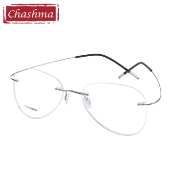 Classic Design Rimless Eyeglasses Men Optical Transparent Lens Designer Titanium Frames Female Customize Lenses Size and Shape