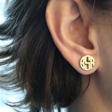 Custom Monogram Stud Earrings For Women Boucle D'oreille Personalized Stainless Steel Initials Letters Earrings Fashion Jewelry