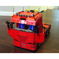 High-Tech MOC Building Blocks Bricks Tracer Truck Red Tractor Truck Trailer MOC-2475 Electric Remote Control Parts Bag Boy Toys