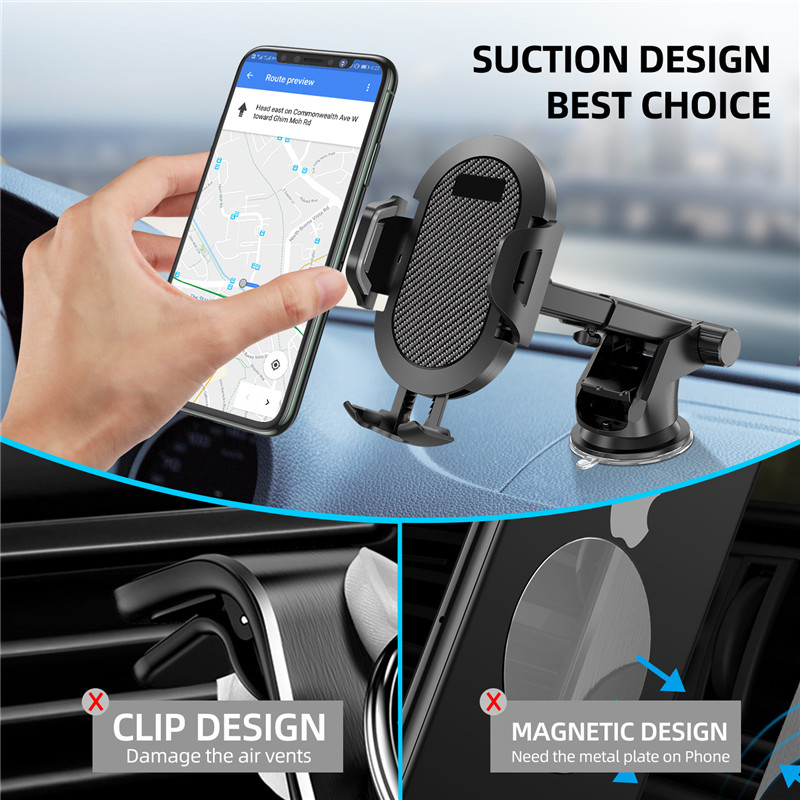 TKEY Sucker No Magnetic Car Phone Holder Mobile Phone Holder Stand Car GPS Mount Support Stretch Bracket For iPhone 11 Xiaomi 9t