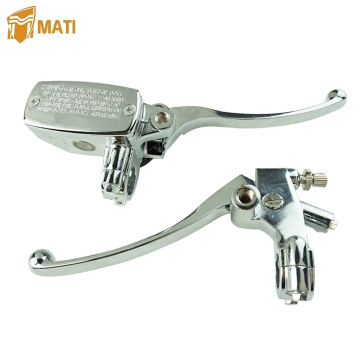 14mm Piston Motorcycle Universal Chrome Front Brake Clutch Master Cylinder Hydraulic Clutch Lever 22mm for Yamaha Suzuki Honda