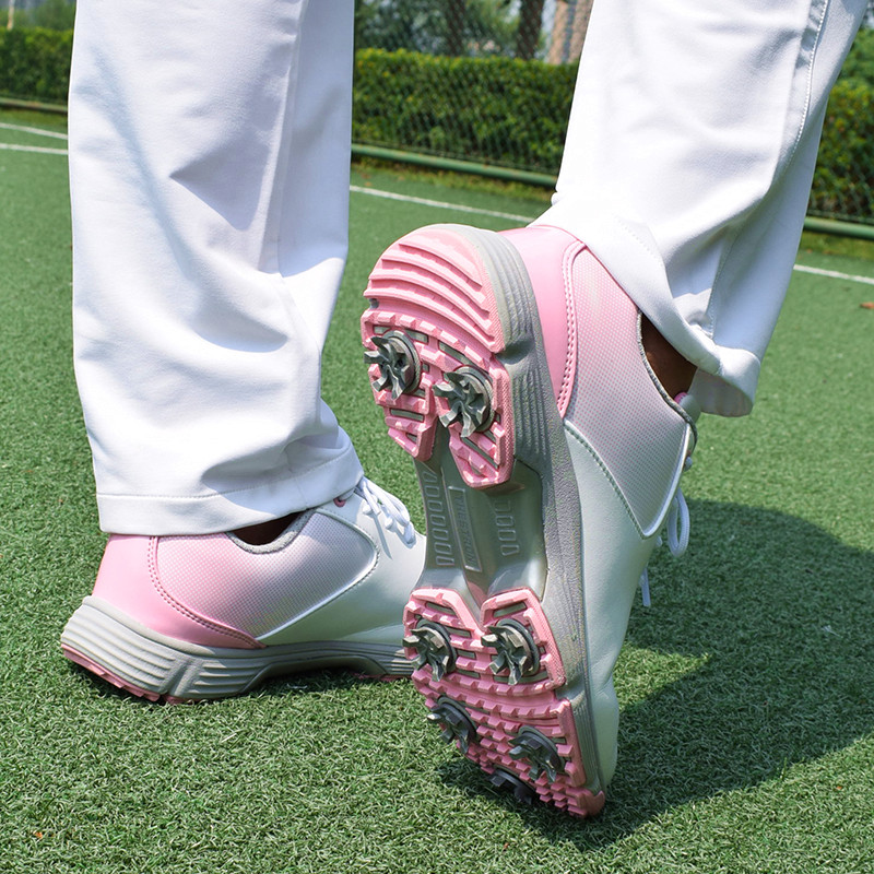 New Womens Waterproof Golf Shoes Pink Spikes Golf Sneakers Ladies High Quality Walking Shoes Women Sport Sneakers for Golfer