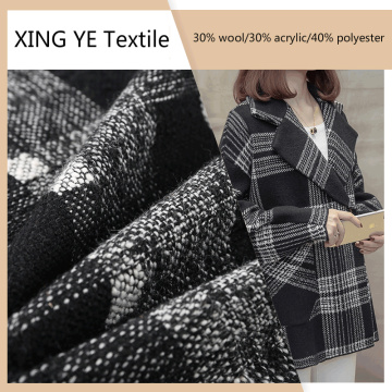 150 cm Wide Wool Acrylic Polyester Plaid Woolen Autumn and Winter Fashion Clothing Fabric Wholesale Cloth by the Meter Sewing
