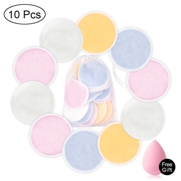 4/8/10pcs/lot Makeup Washable Cotton Pads Microfiber Remover Reusable Face Wipes Cleansing Make-Up Skin Care With Laundry Bag