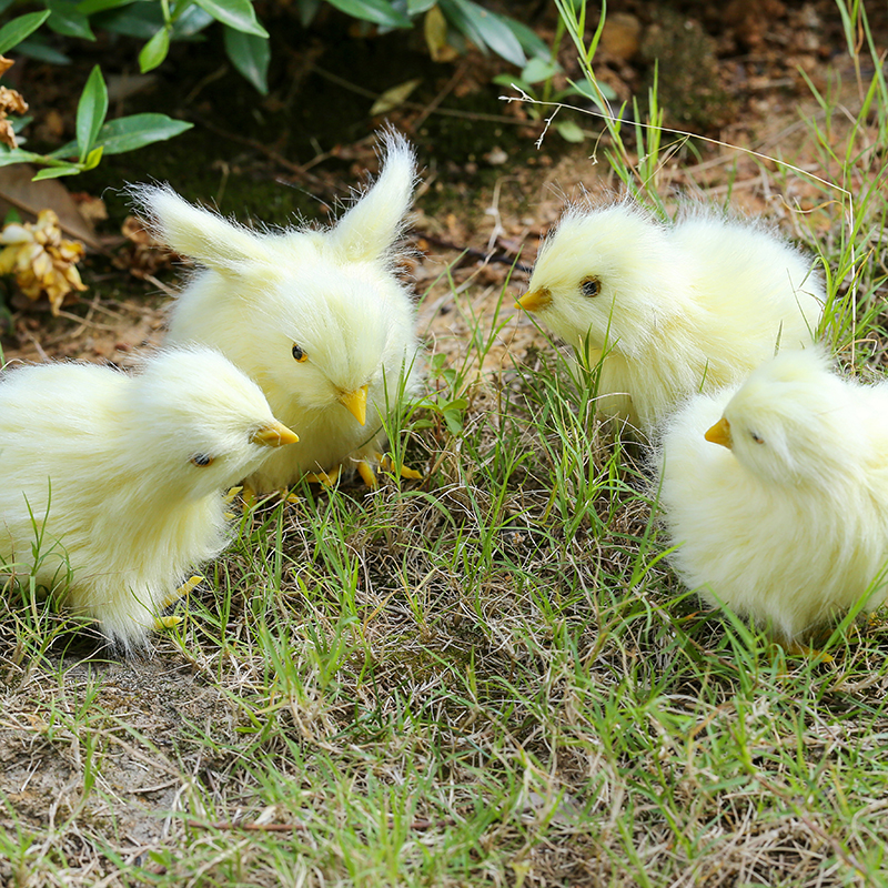 Simulation plush animal fur chicks realistic cute plush chicken children gift holiday home decoration ornaments