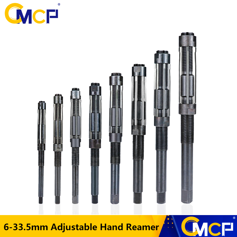 CMCP 6-33.5mm Adjustable Hand Reamer Machine Cutting Tools 6 7 8 9 10 11 12 13 15 17 19 21 23 26 29 30mm HSS Size Range Reamer