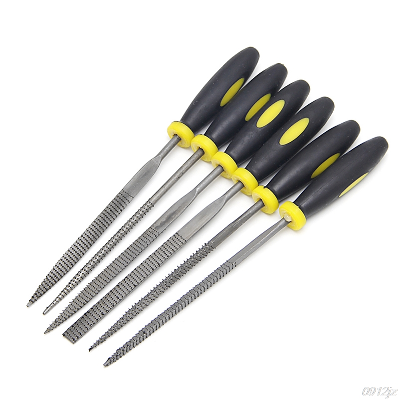 6Pcs 140mm Mini Metal Filing Rasp Needle File Wood Tools Hand Woodworking Files Tool C90A New Drop ship