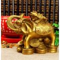 Copper Statue Pure copper elephant, Golden Toad elephant, Fengshui ornament, decoration, home crafts, ornaments, direct sales of