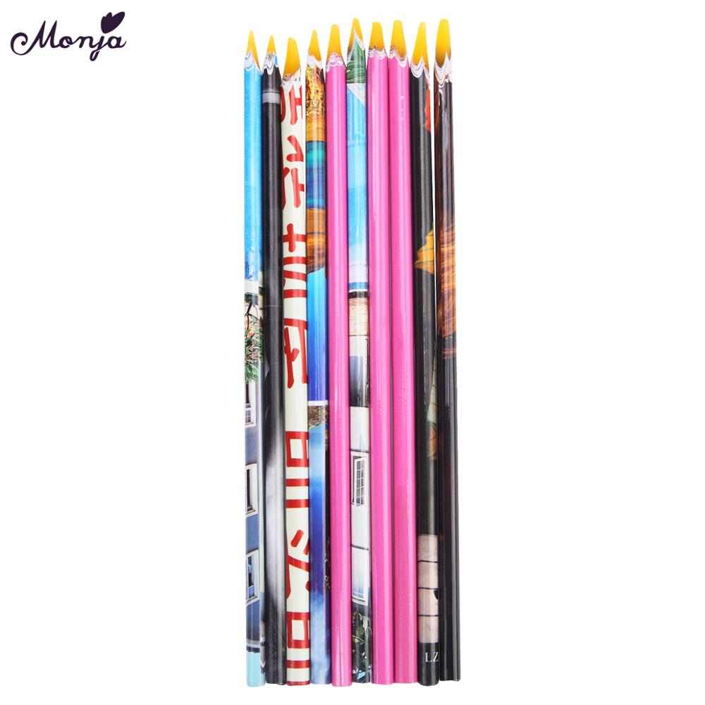 Monja Nail Art Self-adhesive Crayon Wax Pencil Drilling Sequins Rhinestones Gems Beads dotting picking pen Manicure Tool