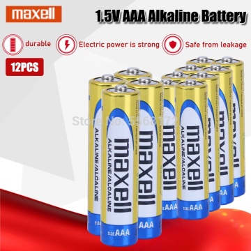 12PCS Original maxell 1.5V AAA Alkaline Battery LR03 For Electric toothbrush Toy Flashlight Mouse clock Dry Primary Battery