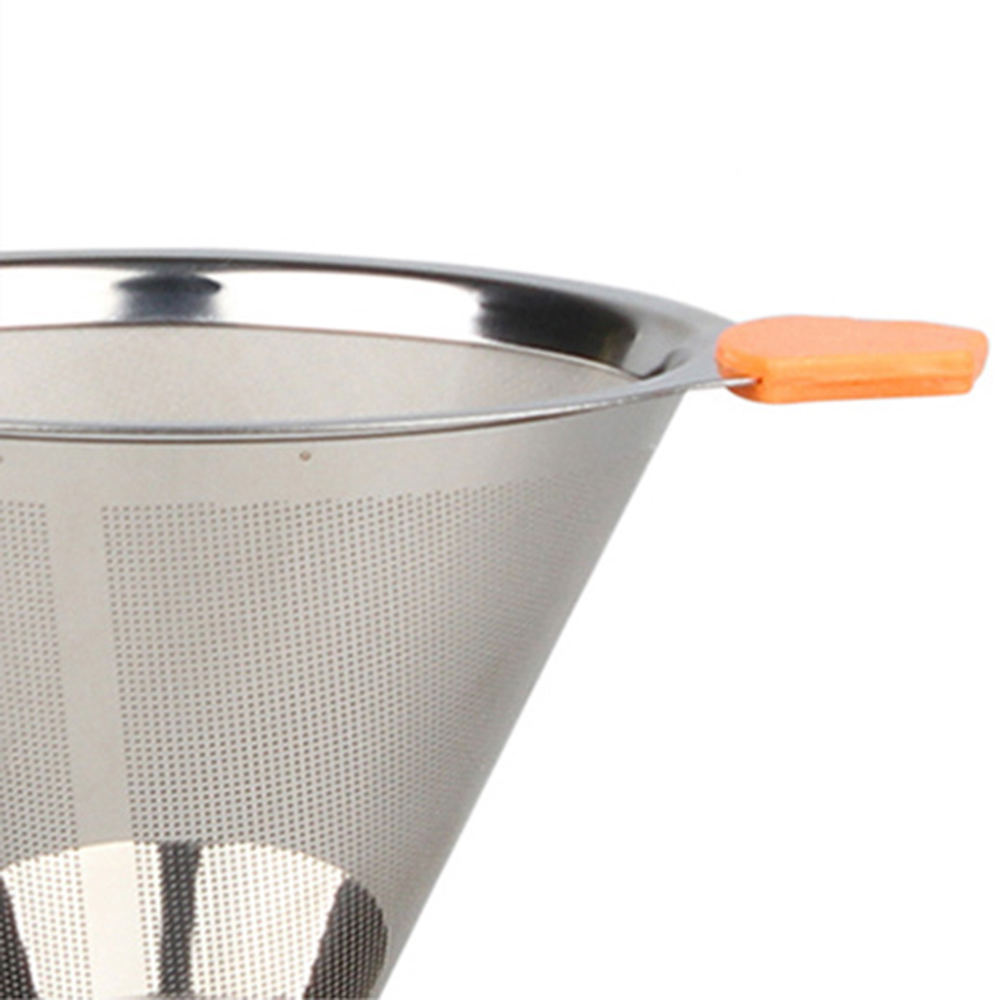 Stainless Steel Coffee Filter Reusable Coffees Tea Filter Basket Coffee Funnel Dripper Kitchen Coffeeware