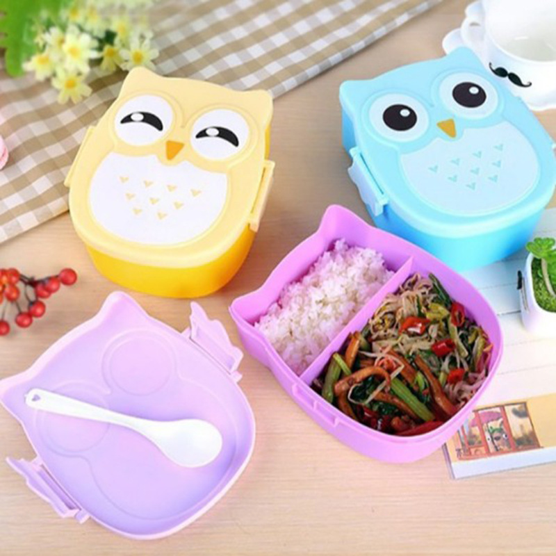 Lunch Box For Kids Cartoon Owl Japanese Bento Boxes Meal Lunchbox Storage Portable School Outdoor Thermos For Food Picnic Set