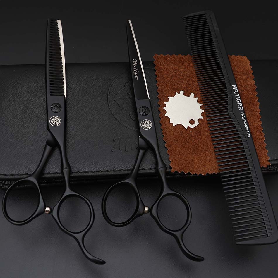 Sharp Blade Professional Hair Scissors Cut Hair Cutting Salon Scissor Makas Barber Shears Hairdressing Scissors Black With Razor