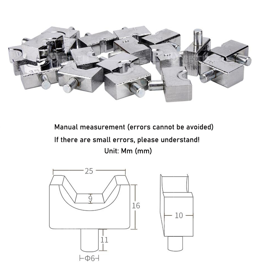 9 pairs of manual hydraulic cable crimping tool terminal YQK-70 mold kit 4, 6, 8, 10, 16, 25, 35, 50, 70mm2