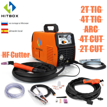 HITBOX Plasma Cutter 3 in 1 Arc Welder CT520 2T 4T Control Pulse Tig Stainless Steel Welding Cutting Machine 220V Multi Use