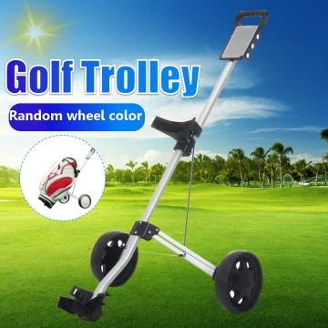 2 Wheels Golf Trolley Professional Folding Golf Bag Trolley Outdoor Sports Multifunctional Supplies Foldable Push Pull Golf Cart