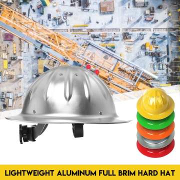 Lightweight High Strength Aluminum Full Brim Hard Hat Safety Helmet For Construction Railway Metallurgy Mine Shipbuilding