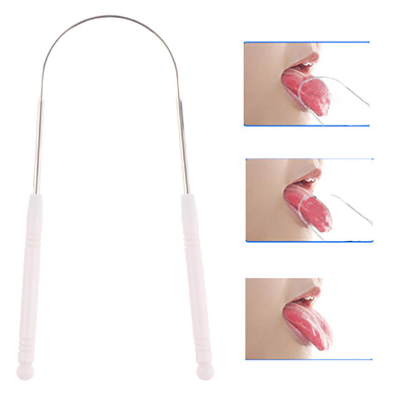 1PCS Tongue Scraper Stainless Steel Oral Tongue Cleaner Brush Tongue Toothbrush Oral Hygiene High Quality
