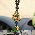 JETTING Chinese Style Ornaments Gold Plated Double Gourd Lucky Entry Car Pendant Car Interior Accessories