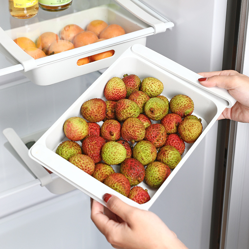 1pcs Kitchen Storage Box Case Refrigerator Food Vegetable Container Box Pull-out Drawers Fresh Spacer Layer Kitchen Organzier