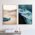 Beautiful Aerial View Ocean Waves Pier Wall Poster Noridc Art Canvas Print Nature Landscape Painting Seascape Decoration Picture