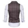 Suit Vest Men Jacket Sleeveless Vest Fashion Plaid Suit Waistcoat Business Vest Waistcoat Men British Blazer for Men Chaleco