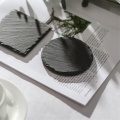 Slate Stone Coasters Round Placemat Fashion Style Table Mats Napkins Simple Design Tableware Kitchen Tool1