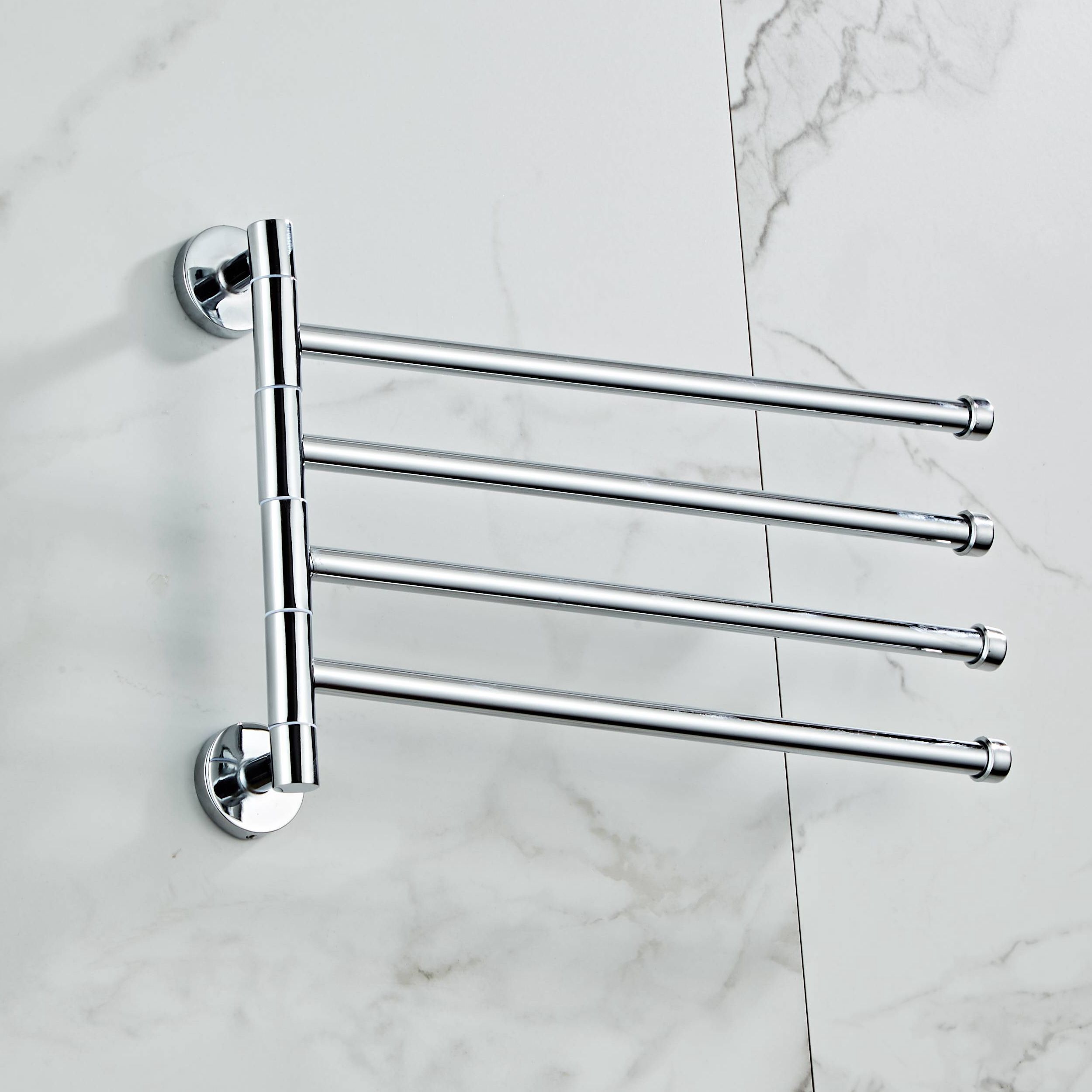 Bathroom Movable Towel Holder Black Gold Bath Towel Rack 4 Layer Chrome Towel Bar Bathroom Hardware EL24DH