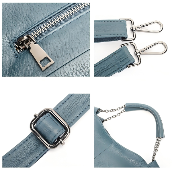 Leather women's chain shoulder bag