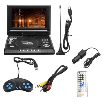 7.8 Inch TV Home Car DVD Player Portable HD VCD CD MP3 HD DVD Player USB SD Cards RCA Portable Cable Game 16:9 Rotate LCD Sn