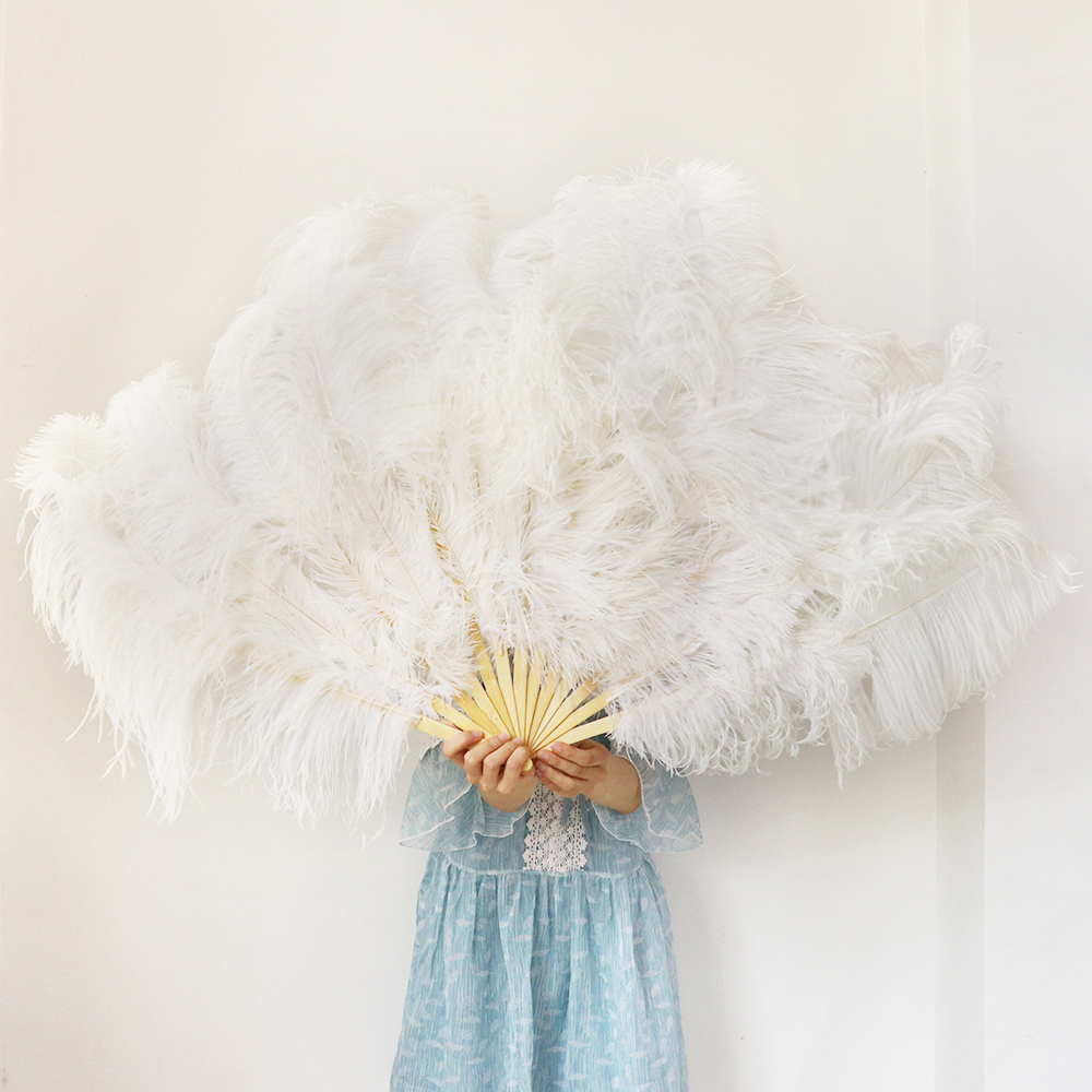 60/75CM Fluffy White Ostrich Turkey Feathers Fan for Stage props accessories beautiful Decoration crafts Wholesale 10-20pcs